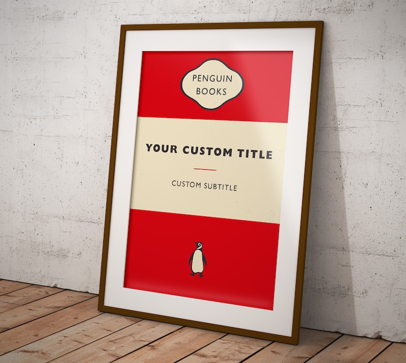 Custom and Personalized Penguin Books Cover, Book cover Poster, Wall Art Decor, Book Art, image 5