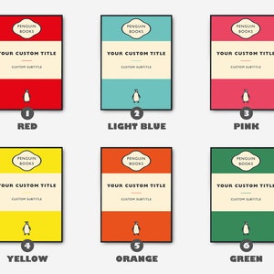 Custom and Personalized Penguin Books Cover, Book cover Poster, Wall Art Decor, Book Art, image 2