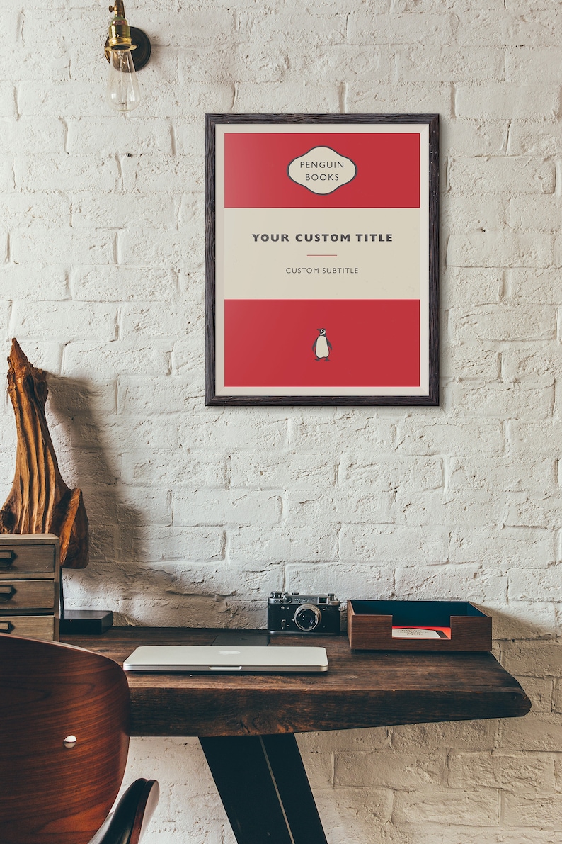 Custom and Personalized Penguin Books Cover, Book cover Poster, Wall Art Decor, Book Art, image 8
