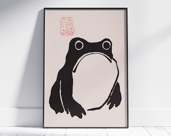 Matsumoto Hoji - Frosch Japan Kunst Poster Holzblock Druck, Vintage Wandkunst, Ideale Wohndekoration oder Geschenkdruck