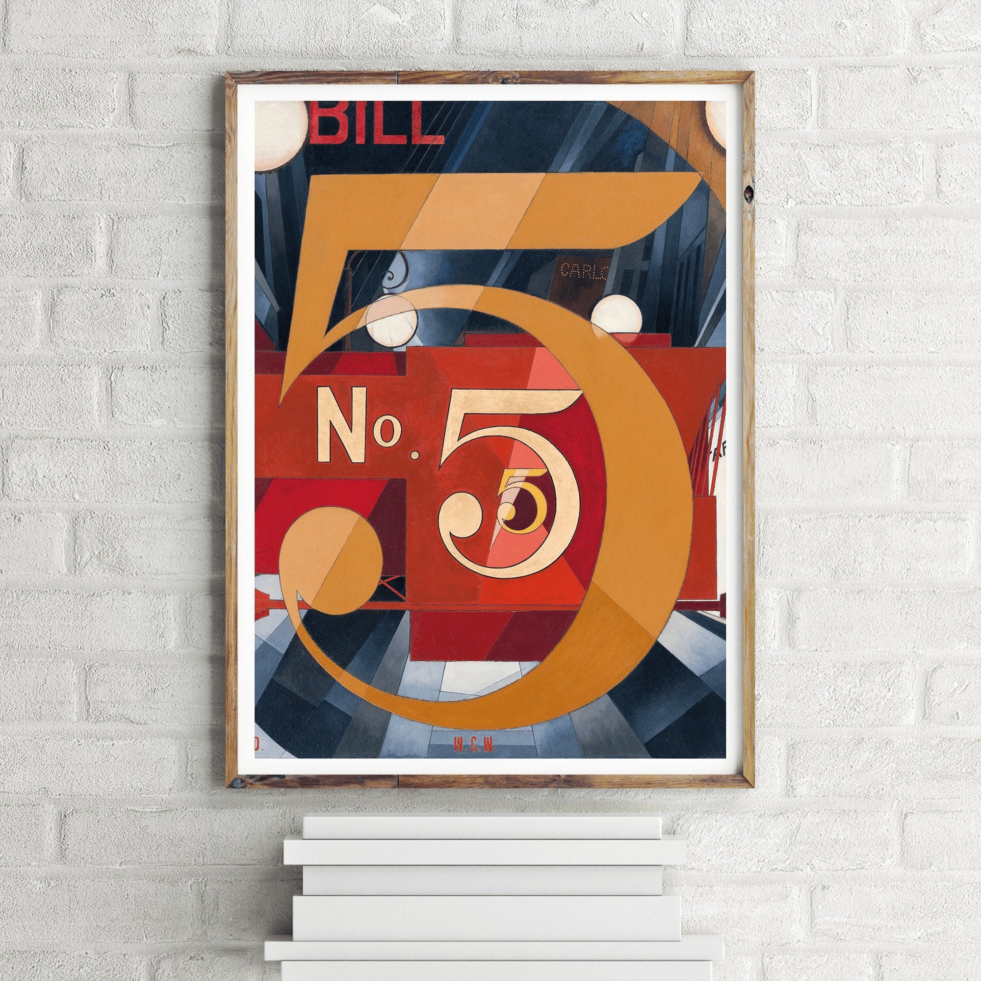 The Figure 5 in Gold Poster Painting, Wall Art Print