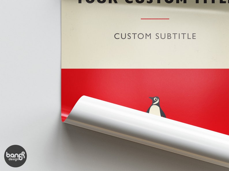 Custom and Personalized Penguin Books Cover, Book cover Poster, Wall Art Decor, Book Art, image 4