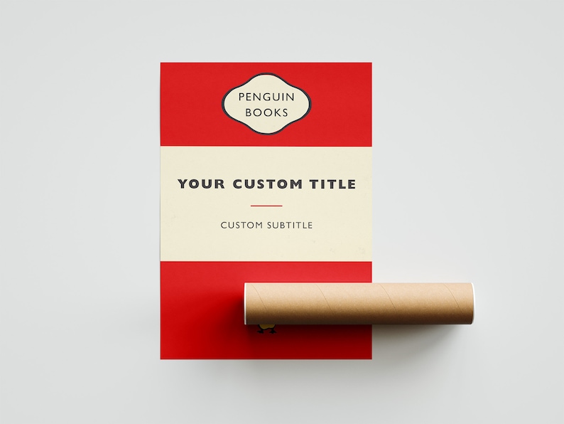 Custom and Personalized Penguin Books Cover, Book cover Poster, Wall Art Decor, Book Art, image 9
