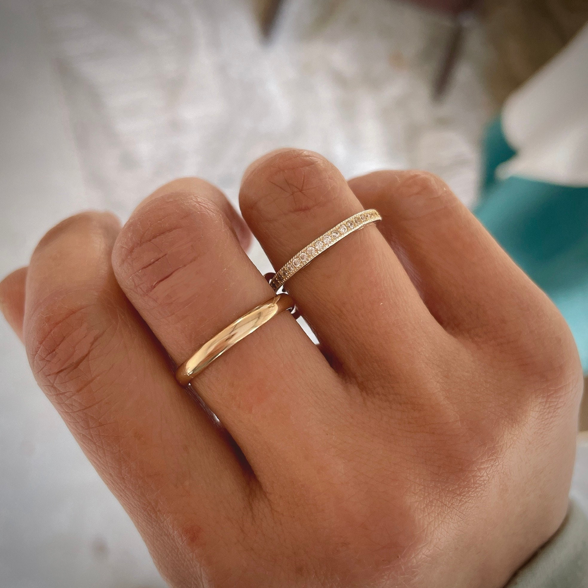 14kgf リング2個set◝✩ 14KGF Gold Multi-link Ring Set: Chunky Interlocking Statement Ring