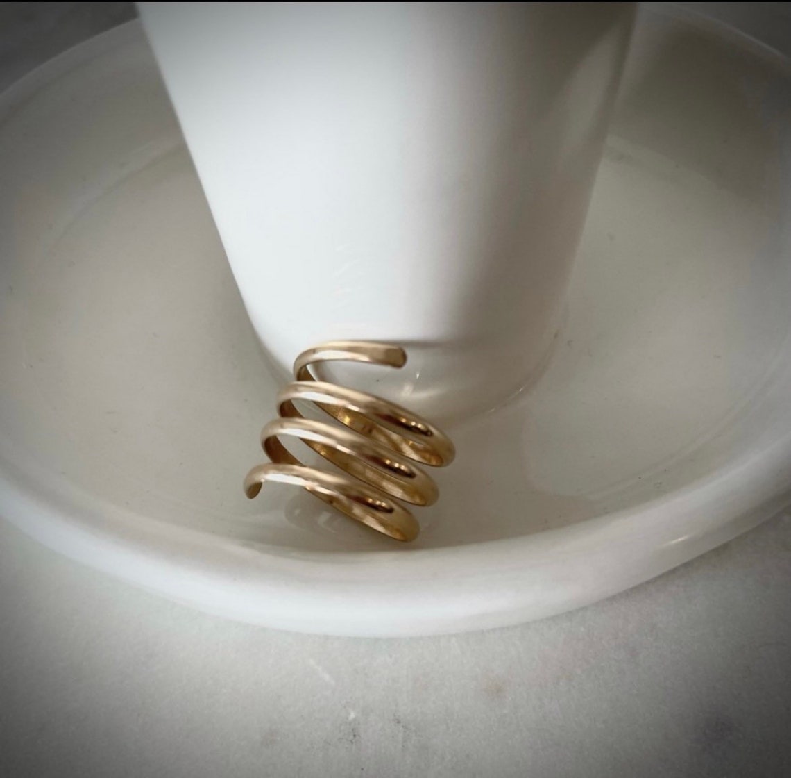 14KGF Coil Ring Wrap Ring Spiral Ring 14K Goldfilled Ring - Etsy