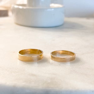 14KGF Gold Filled Cigar Ring, Wide Flat Ring, Bold Ring, High Polished Quality Flat Ring, Flat Stacking Ring, Daily Gold Ring 1/20 14K (R33) image 4