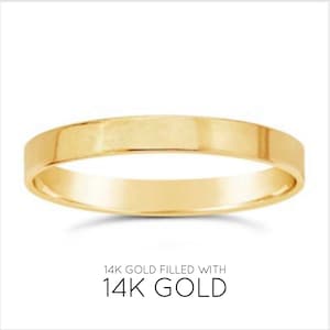 14KGF Gold Filled Cigar Ring, Wide Flat Ring, Bold Ring, High Polished Quality Flat Ring, Flat Stacking Ring, Daily Gold Ring 1/20 14K (R33)