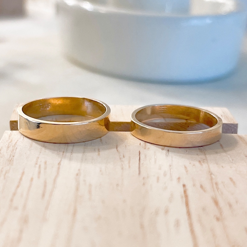 14KGF Gold Filled Cigar Ring, Wide Flat Ring, Bold Ring, High Polished Quality Flat Ring, Flat Stacking Ring, Daily Gold Ring 1/20 14K (R33) image 3