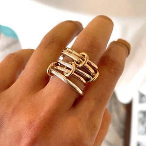 14KGF Double Heavy Fit Gold & Silver Ring (R14)
