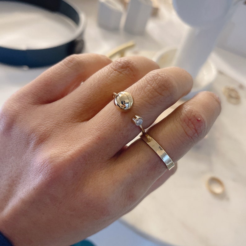 14KGF Gold Filled Cigar Ring, Wide Flat Ring, Bold Ring, High Polished Quality Flat Ring, Flat Stacking Ring, Daily Gold Ring 1/20 14K (R33) image 6