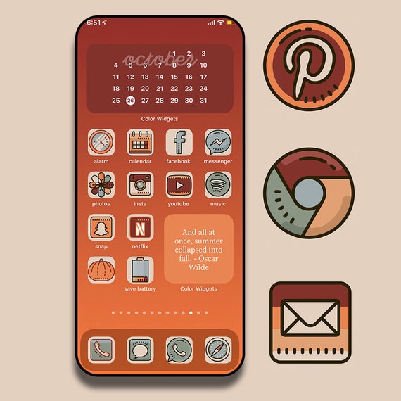 Fall Aesthetic Ios 14 App Icon Pack 70 Icons Etsy