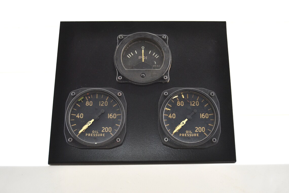 Rare Gauges From WWII B17 & B24 Airplanes On Museum Stand Etsy