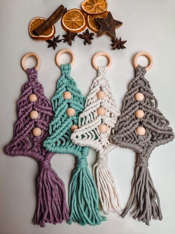 Macrame Christmas Tree Macrame Handmade Advent Decoration Etsy