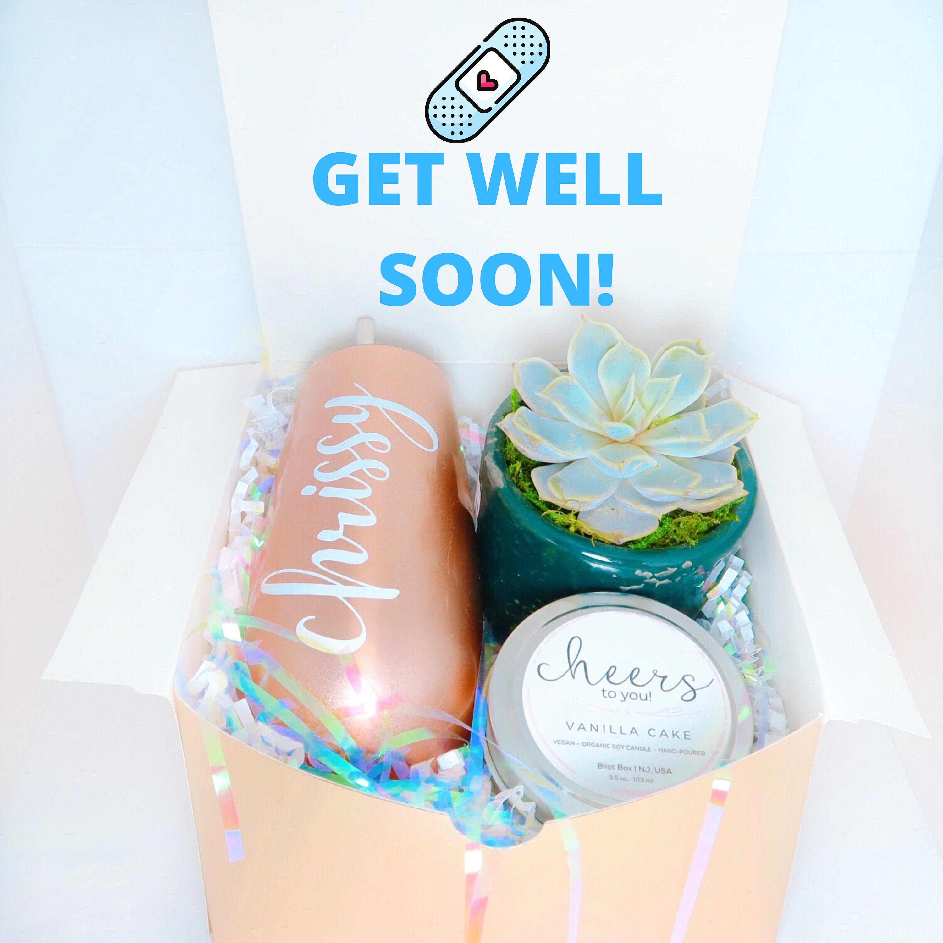 Get Well Soon Gift Box Personalized Succulent Gift Box Hope Etsy