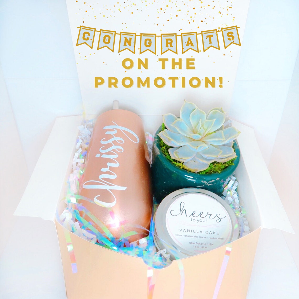 Congrats On The Promotion Personalized Succulent Gift Box Etsy