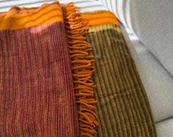 Extra Soft Himalayan Yak Wool Blanket, Warm Meditation Throw, Made in Nepal