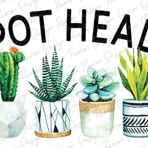 Pot Head Png, Diseño de sublimación suculenta, Archivo de sublimación digital, Sublimación de cactus Png, Descargas de diseño de sublimación, Descarga instantánea