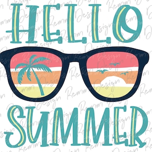 Hallo Sommer Sonnenbrillen Sublimation Design, Hallo Sommer Png, Sommer Sublimation Design, Sublimation Design Download