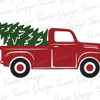 Red Christmas Truck Clipart Set: Festive PNG Graphics (digital Download ...