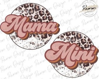 Leopard Mama Mini PNG: Diseño de sublimación retro (Descarga digital)