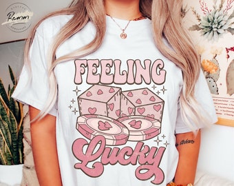 Feeling Lucky Valentine PNG: Retro Dice Design (Digital Download)