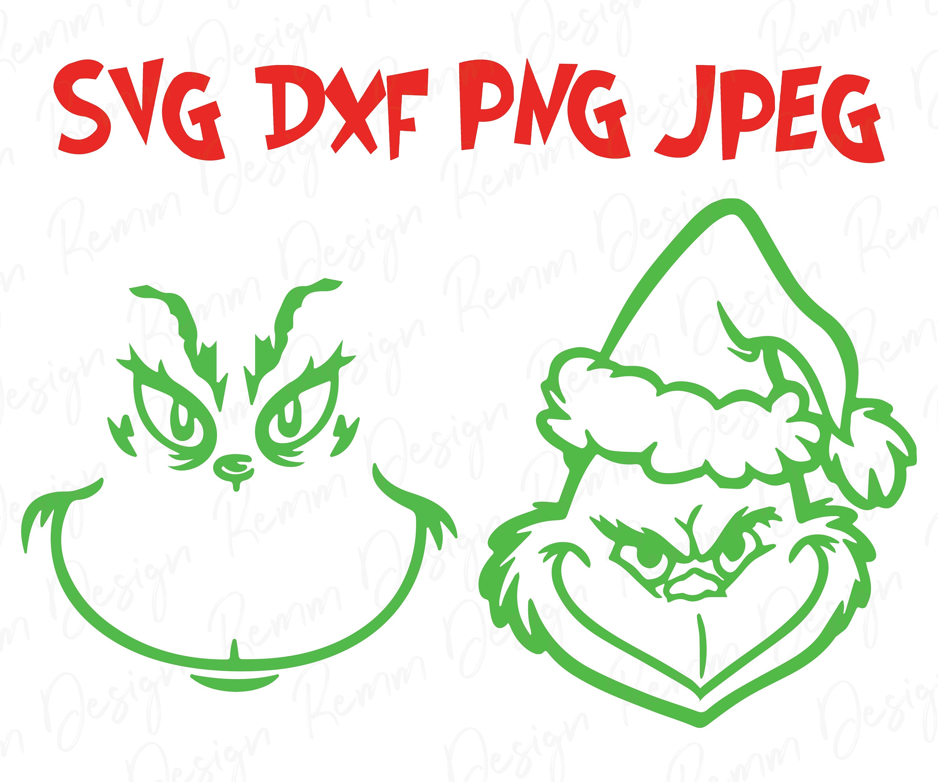 Grinch Santa Svg Grinch Face Svg Grinch Svg Santa Hat Svg Etsy ...