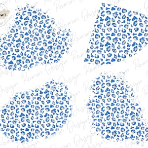 Blue Leopard Patches PNG, Distressed Patches Sublimation Design, 4th of July Png, Sleeve Design Png, Sublimate Download, American Babe