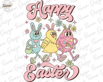 Easter Png, Happy Easter Png, Retro Easter Png, Easter Bunny Png, Easter Shirt Png, Easter Sublimation Design Download, Digital Download