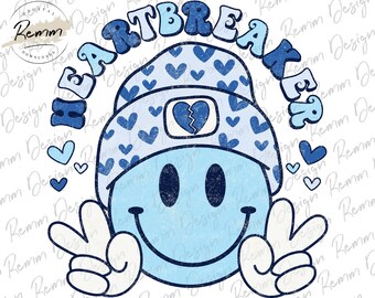Retro Heartbreaker PNG: Valentine's Day Sublimation Design (Digital Download)