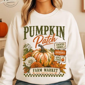 カボチャ畑のPNG画像、秋のシャツデザイン、トレンディなグラフィックTシャツの昇華プリント、ヴィンテージの農産物直売所のPNG画像、アップルサイダーの干し草馬車に乗る秋のデザイン
