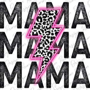 Mama PNG, Mama Lightning Bolt Png, Mama Bolt Png, Leopard Mama Png, Mom Png, Mother&#39;s Day Png, Sublimation Design, Digital Download