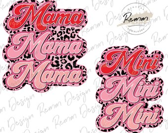 Leopard Print Mama Mini Matching PNG Design (Digital Download)
