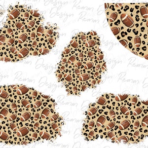 Football Patches PNG, Distressed Leopard Patches, Leopard Football Pattern, Leopard Patch Background, Sublimation Patches, Sleeve Patch