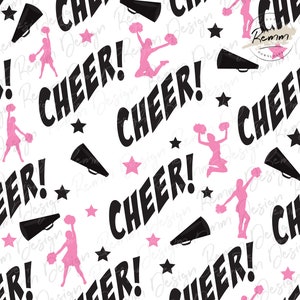 Cheerleader Seamless Pattern: Cheer Fabric Printing (PNG, JPEG)