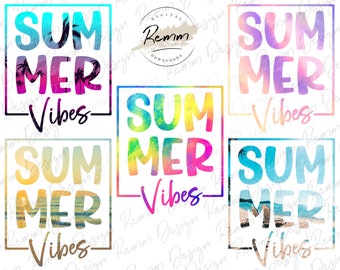 Paquete PNG de vibraciones de verano: Diseños de atardeceres en la playa (descarga digital)