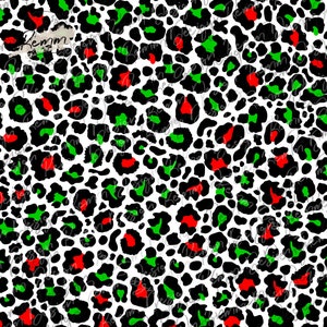 Patrón sin costuras, Patrón sin costuras de Navidad, Estampado de leopardo rojo y verde, Relleno de patrón, Papel digital, Diseño de impresión de tela, PNG de Navidad
