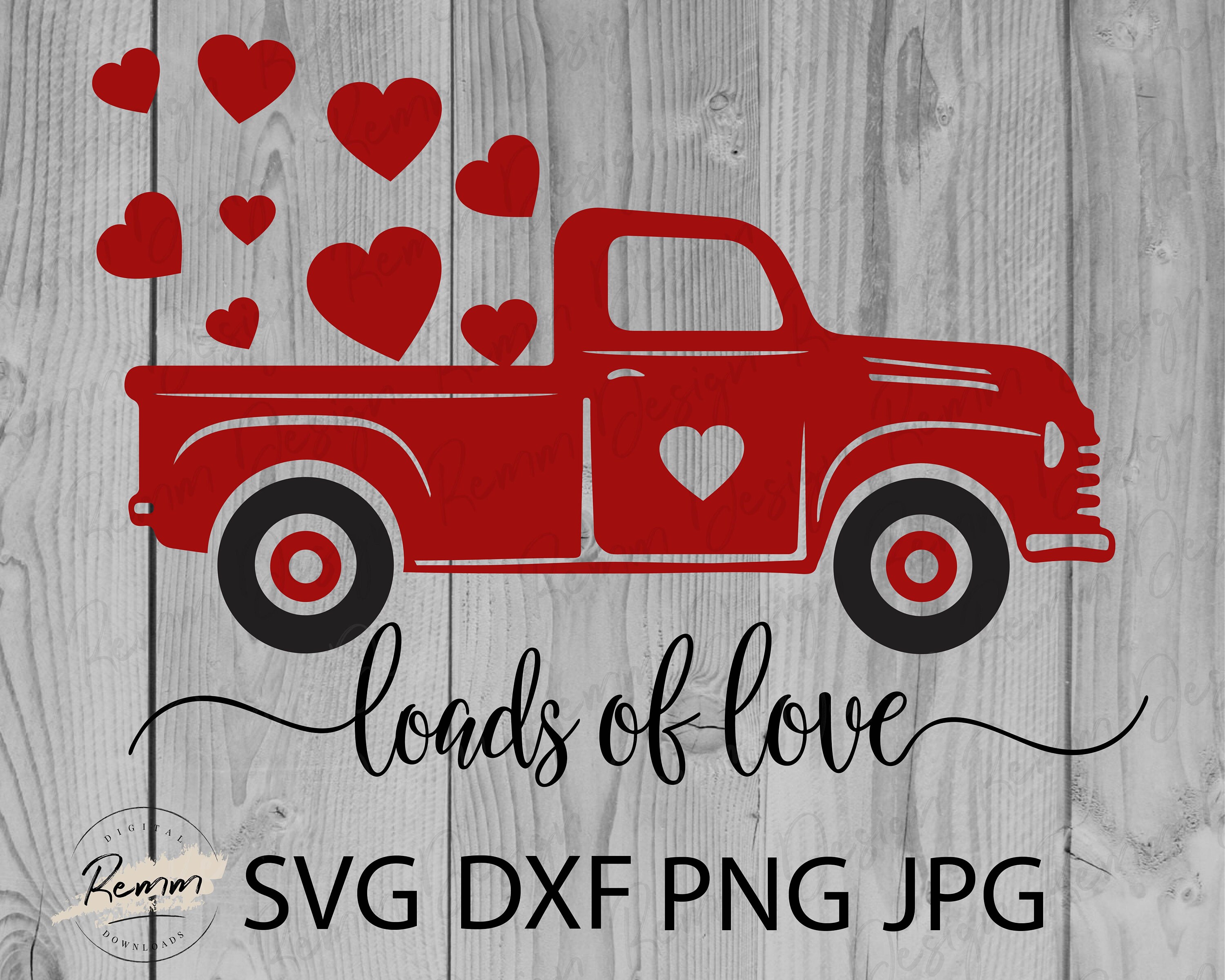 Valentines Red Truck Svg Valentines Vintage Truck Valentines | Etsy