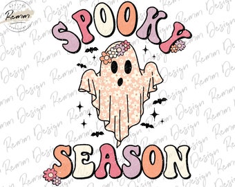 Retro Halloween Ghost PNG: Spooky Season Sublimation Design (Digital Download)