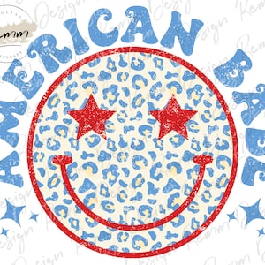 American Babe Png, 4th of July Png, Retro Png, Smiley Face Png, USA Png, Mama Png, Mom Png, American Png, Sublimation Design Download