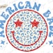 American Babe Png, Retro Png, 4th of July Png, Happy Face Png, Leopard Print Png, Vintage Groovy Smiley Face, Sublimate Design Download 