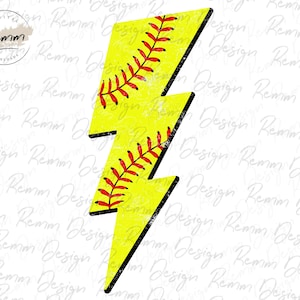 Softball Lightning Bolt Png, Distressed Softball Png, Sublimation Download, printable, Hintergrunddesign