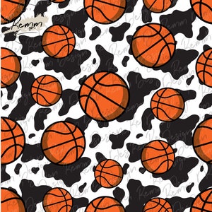 Patrón de baloncesto transparente Png, Descarga de sublimación de impresión de vaca, Papel digital, Imprimible, Estampado animal, Fondo, Impresión de tela Png, JPEG