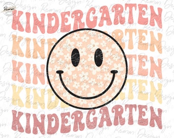 Retro förskole-PNG: Sublimeringsdesign med smiley-ansikte (digital nedladdning)