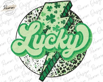 Retro St. Patrick's Day Lucky Leopard PNG (digital nedladdning)
