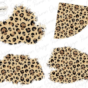 Leopard Print Skulls Patches PNG, Halloween, Distressed Leopard Print Patches Sublimation Design, Sleeve Design Png, Sublimate Download