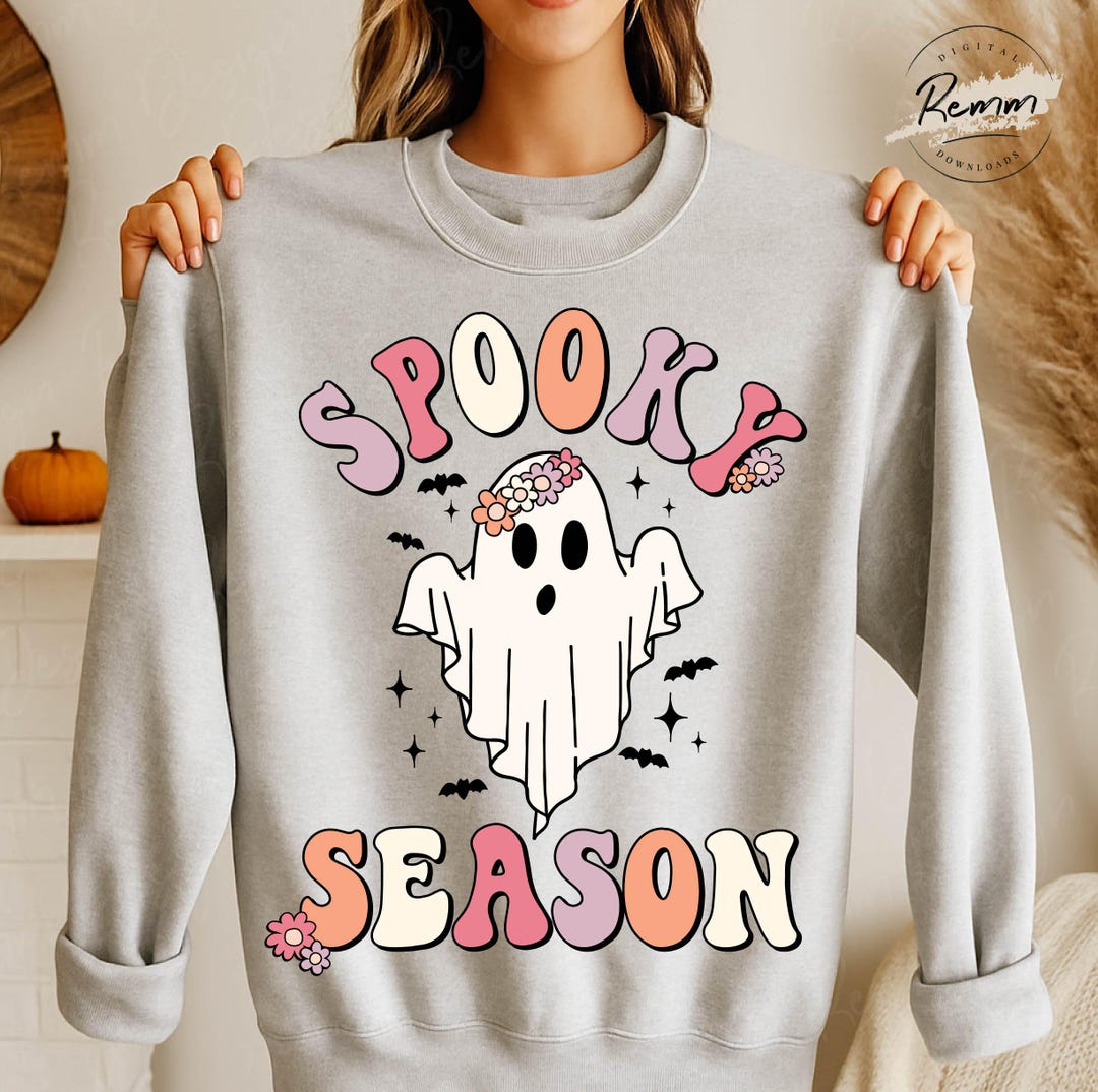 Retro Halloween Ghost PNG: Spooky Floral Design (digital Download, Includes  Grunge \u0026 No Grunge Options) - Etsy, image size:1080x1074