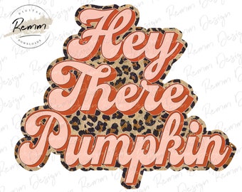 Leopard Pumpkin PNG: Retro Fall Sublimation Design (Digital Download)