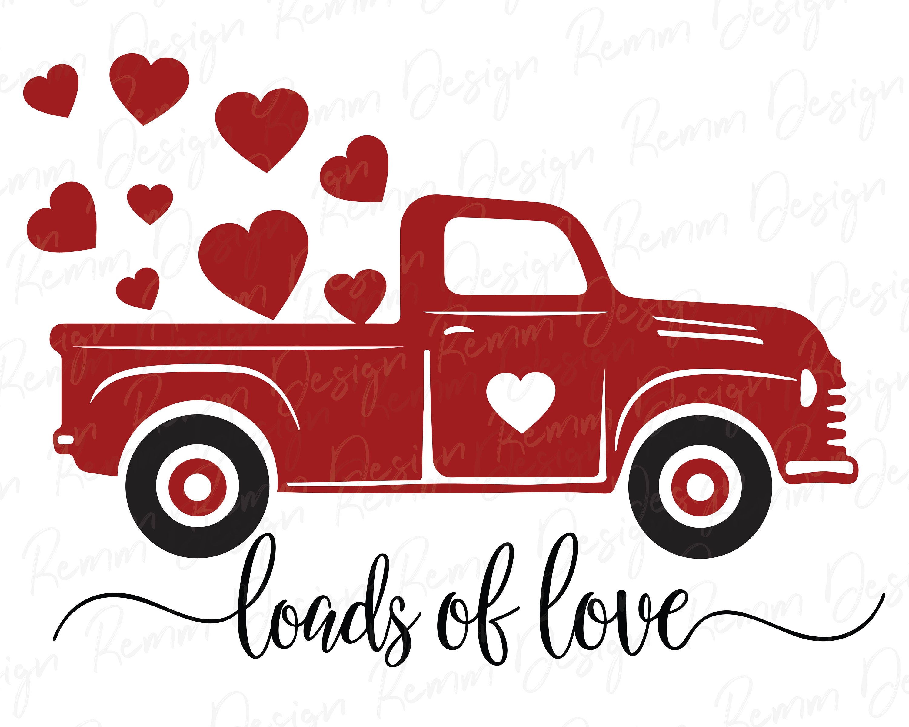 Valentines Red Truck Svg Valentines Vintage Truck Valentines | Etsy
