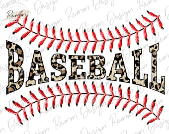 Leopard Baseball Stitches Sublimation Design (Digital Download)