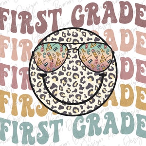 1st Grade PNG, First Grade Retro Sublimation File, First Day T Shirt Design, Back To School Design